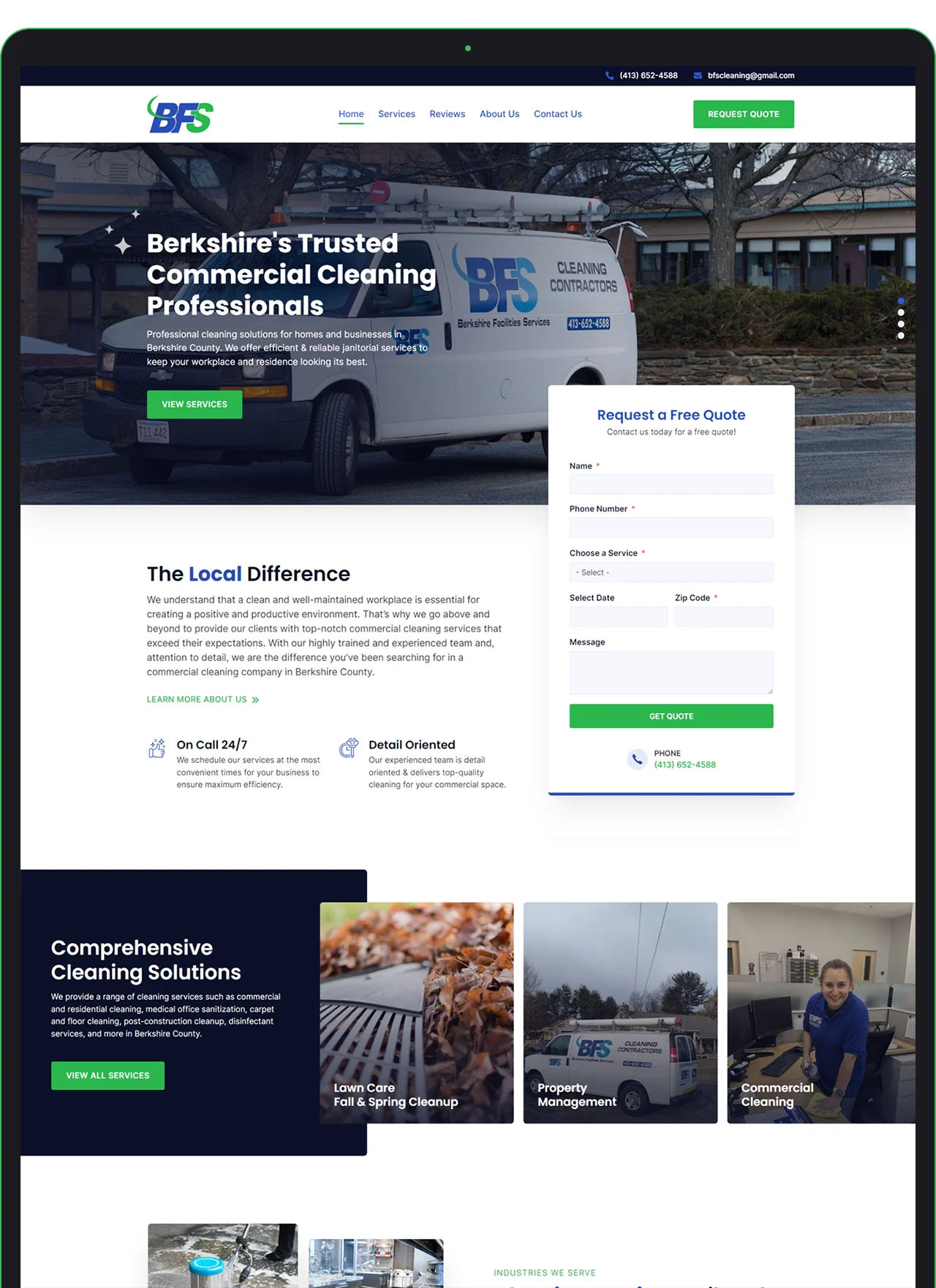 Commercial Cleaning Website Mockup