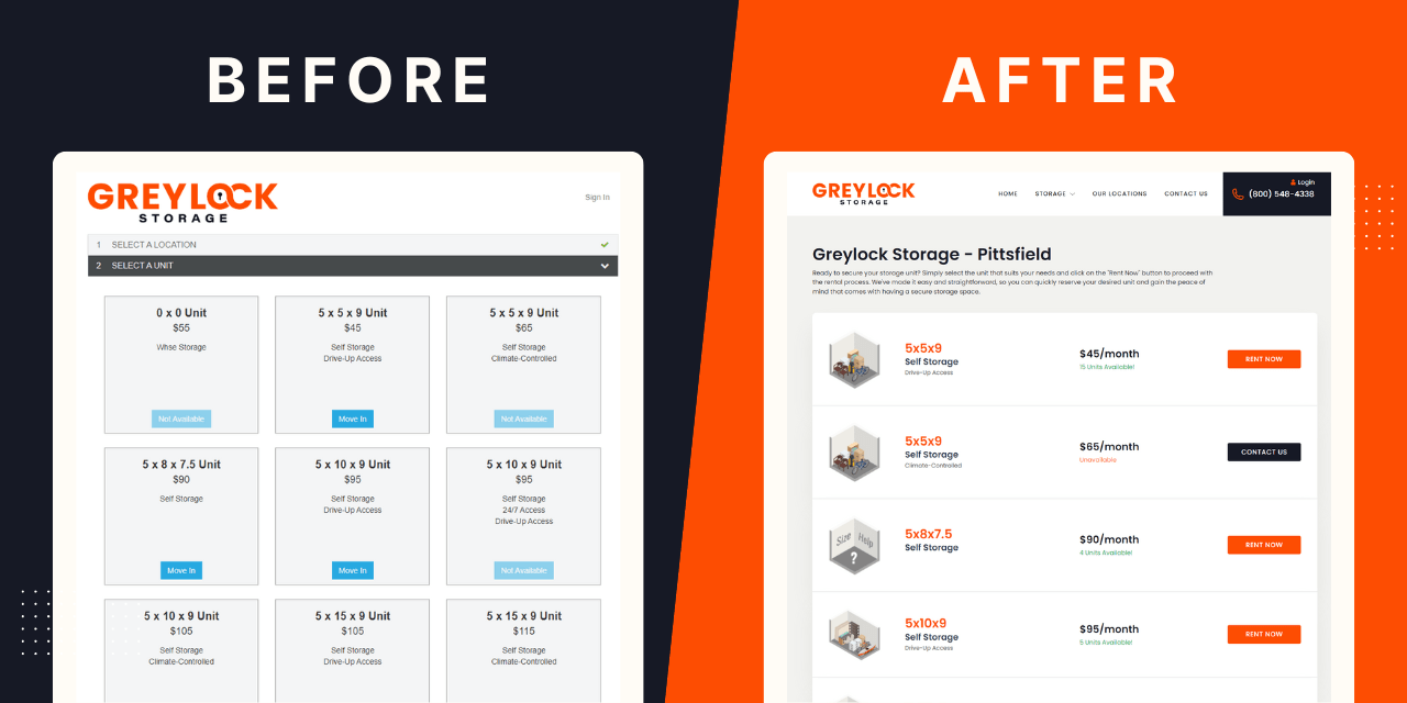 Greylock Storage Before and After